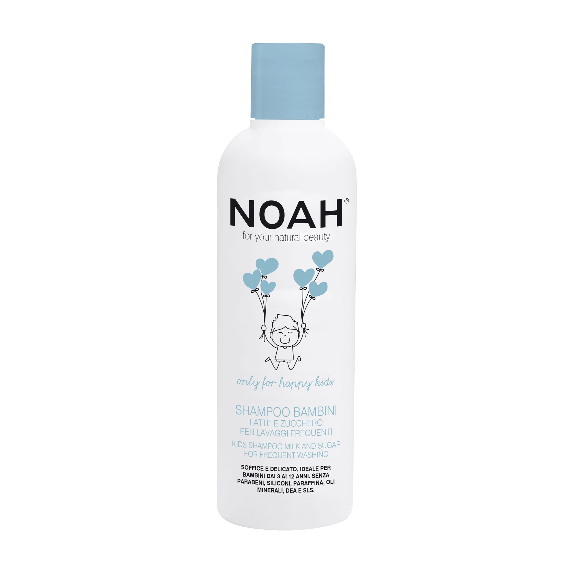 Дитячий шампунь для щоденного використання NOAH Kids Shampoo Milk And Sugar For Fequent Washing з молоком та цукром, 250 мл